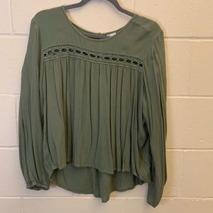 Olive green long sleeve blouse